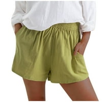 Frehsky kratke hlače za žene čvrste elastične boje casual traka za vuču Žene udobne šorc džepne hlače