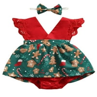 Xkwyshop božićno novorođenčad dječje djevojke romper santa plairano padajućeg pahuljica u obliku haljine