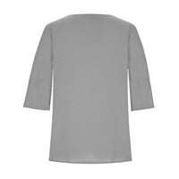 Dyegold Fall majice za žene bočni prorez kvadratni vrat dugih rukava Dressy casual cvjetni ispis bluza