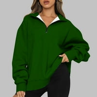 Leesechin Fashion Women Casual Cure Color rever izrez dugih rukava labav fit majica za bluze pulover