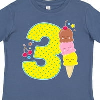 Inktastični sladoled Treći rođendan Plavi poklon Dječak za mališač ili majica Toddler