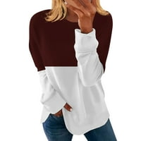 Žene Ležerne prilike pulover Hit Color Crew Crw izrez Duge dugim rukavima E XL