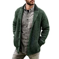 Dukseri za muške kabel pletene kardigan džemper šal ovratnik labav fit dugih rukava cardigani