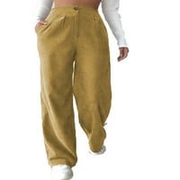 Beiwei dame labavi fit dugme Palazzo pant Solid Color patentne pantalone Hlače velike struke Radne pantalone