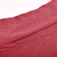 Fjofpr Ženski pad odjeće pulover džemperi za žene lagani plesiv džemper vrhovi gumb čvrstog u boji dugi