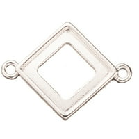 OpenBack dijamantski oblik bezel srebrne povezane veze sa nosačima, fit 12x kristalni ili kabohoni 19x prodat po pkg od 6