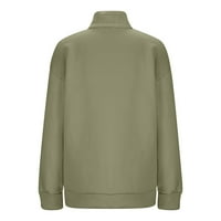 Duks za žene Fleese Casual Quarter Zip rever V izrez Patchwork labave dukseve čvrste pulover džepove
