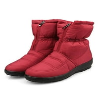 Gomelly Womens Topla za čizme Zip zimske cipele Okrugli nožni čizme Ležerne prilike za hodanje Crveno