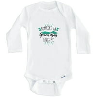 Neko u Green Bayu voli me zeleni uvala Wi Skyline One Baby Bodysuit, 0 mjeseci bijeli