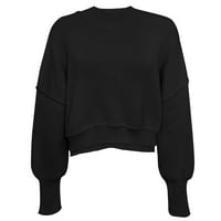 Lenago Womens Pweater Plus Veličina modni okrugli vrat Čvrsta boja labavi ugradnja pulover džemper na klirensu