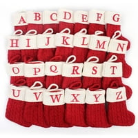 Božićne čarape crvene pahuljice abecede pletenje čarapa privjesak za božić