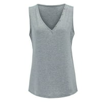 Ljetni tenk fit verttunički bez rukava V izrez Labavi ženski majice Ženska bluza