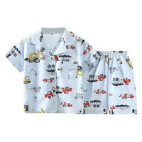Dječja djeca Pajamas Boys Girls Girls kratki rukav Dječji odjeća za djecu pidžamas crtane automobile