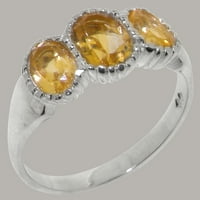 Britanci napravio 14k bijeli zlatni prsten s prirodnim citrinskim ženskim zaručničkim prstenom - Opcije