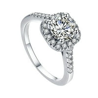 Duhgbne bijeli kameni prsten, ručno izrađeni rez, vjenčani angažman nakit poklon
