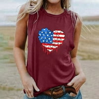 Oalirro Wine ženska majica patriotske američke zastave za četvrti dan nezavisnosti