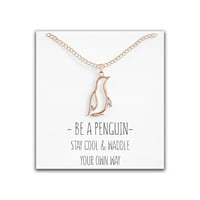 Poklon za ogrlice Penguin - sladak pingvin privjesak - Charm nakit za žene, djevojke i djecu - sa porukama karticom
