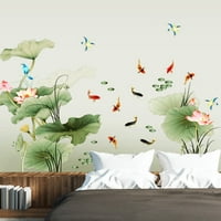 Mulanimo PVC Lotus šaran leteći zidni naljepnice za ptice kineski stil vinilni zid samoljepljive pozadine