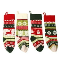 Božićne čarape 19 '' veliki vuneni ručni pleteni Xmas čarape Snowflakes Božićni ukras i porodični odmor