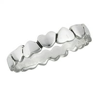Vječnost Obećani prsten za slaganje srca. Sterling Silver Band nakit ženski muški unisni veličine 1.5