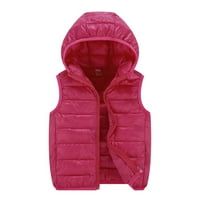 Dječje djece dječje dječje dječje dječje djevojke bez rukava zimske kapute jakna s kapuljačom prsluk