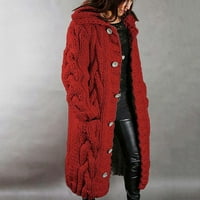 Frehsky zimski kaputi za žene Žene kapuljača Kardigan Velike veličine Džepni džep Jednostruki rukavi