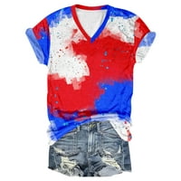 Četvrti jul ženska majica V-izrez, 3D print Street Casual majice kratkih rukava, žene 2xS-8xl veličine