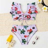 Dječje dječje dječje djevojke Proljeće Ljeto Print bikini pamučni prsluk kratke hlače za odmor kupaći