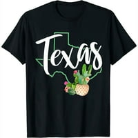 Texas Državna karta Pride Cactus Vintage Texas Ženski grafički grafički vrh - udoban i trendi kratki