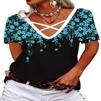 Niuer Women plus veličina cvjetne ljetne majice Labave povremene tucijske bluze Trendy prevelike košulje