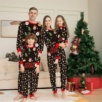 Božićne pidžame za porodicu, podudaranje porodičnih pidžama Top i hlače za spavanje s dugim rukavima,