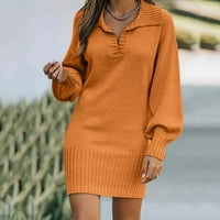 Džemper od kaika za žene plus veličina Žene dugih rukava Mekani pleteni bodycon midi pulover džemper
