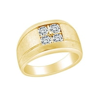 Očev dan poklon 1. Carat Okrugli oblik bijeli prirodni dijamant Četiri kamena za muškarce vjenčani prsten