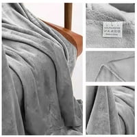 Pompotops fleece baca pokrivač za kauč lagane plišane nejasne ugodne meke prekrivače i bacanja za sofu, sivu