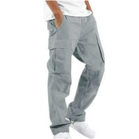 Muške casual pantalone klasične fit elastičnosti Slim Solid Boja Dukseri na otvorenom pune hlače kaki