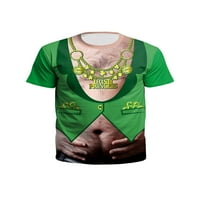 Biekopu Men St. Patrick's Day majica Slatka crtana životinja luk-kravata Digitalna majica za print kratkih