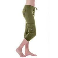 Stamzod Ženske hlače Ležerne vježbanje out gamaše struk za spajanje joge teretane obrezane elastične