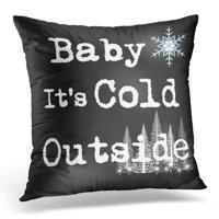 Crna BRRR beba, vani je hladno sa stabalima Snowflakes Chalk jastuci Kućni dekor Kauč na kauču