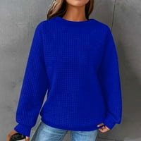 Yubatuo Ženska moda Casual Okrugli vrat Čvrsta boja dugih rukava dugih rukava labav pulover dukserica