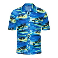 Paiwinds Muška majica, muški havajska sitnica rever kratkih rukava Plava 4xl