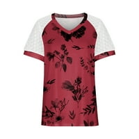 Ljetna čipka za izrezu dizajnerska majica V izrez T-majica Dressy Raglan Stitchting Pamuk Ležerne prilike