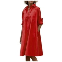 Haljine za žene Midi haljina Kontrast Ispis ženske ležerne temperament kardigan haljina haljina crvena