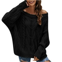 Modni džemper s rukom za žene s dugim rukavima pulover sa okruglim vratom Lood fit pletenim vrhovima