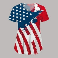 Košulje za žene Grafički tee Ljetna nezavisnost Dan tiskane nege V izrez majica
