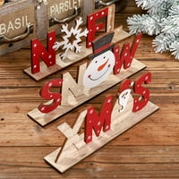 Drveni božićni ukrasi Xmas SNoel tablica ukrasi Merry Božićna dekor za zabavu za kućnu stolu stola Spavaća soba Dnevni boravak Drveni plaket Potpisu