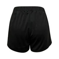 OKBOP Atletski kratke hlače za žene Ljetni saloni Hlače Workout Solid Hotsa Hotsa hlače sa džepom biciklističke gaćice sa džepovima crna l