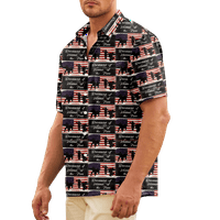 4. jula muška havajska majica SAD Nacionalna zastava grafički majica majica 3D Print Vanjski casual