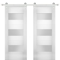 Moderna dvokrevetna vrata sa neprozirnim staklenim setetom bijelom svilenom od nehrđajućeg čelika 13ft