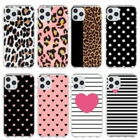 Leopard Stripe Telefon za telefon za iPhone Pro MA Mini XR XS MA Plus Carce Girls Plus Cover za Samsung