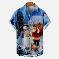 Muška majica Clearence Plus Veličina Casual Solid gumdovi Božić Santa Claus Print sa džepom Bluza s